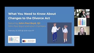 Changes to the Divorce Act (Recorded Webinar)