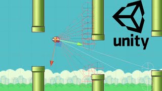 AI learns to FlappyBird (machine learning) #reinforcementlearning #unity #ai #machinelearning