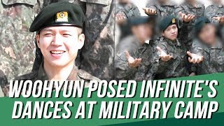 Woohyun Posed Iconic INFINITE Dance Moves in His Recent Pictures at Army Camp