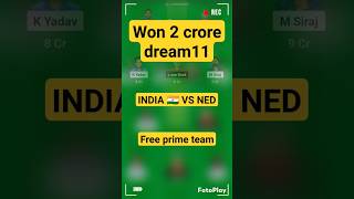 IND vs NED Dream11, IND vs NED Dream11 Prediction, India vs Netherlands Wc Warmup Dream11 Team Today