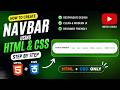 How to Create a Modern Responsive Navbar Using HTML & CSS Only | Step-by-Step Tutorial (2026)