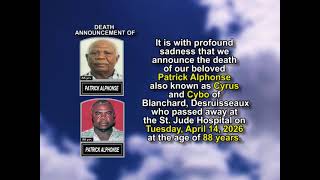 Patrick Alphonse ~ Short Obituary