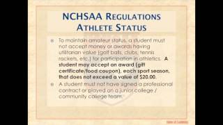 The NCHSAA 2015-16 Eligibility Summary, Rules \u0026 Regulations