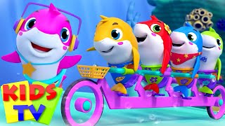 Five Little Sharks Went Swimming One Day | Nursery Rhymes \u0026 Baby Songs | Super Supremes | Kids Tv