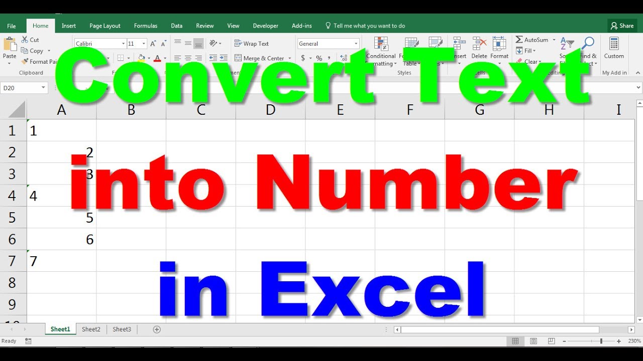 Convert Text In To Numbers In Excel - YouTube