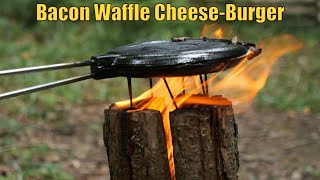 Waffle Burger Cooked on a Swedish Torch