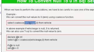 How to convert null to 0 in sql server
