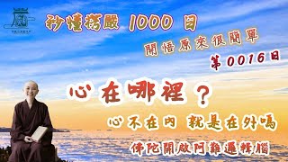 【秒懂楞嚴 #16日】心在哪裡?心不在內就是在外嗎?佛陀開啟阿難邏輯腦?(悟知我心實居身外…無有是處。)  見輝法師