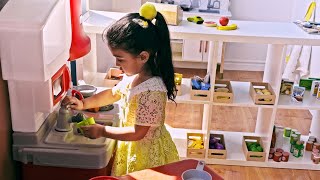 Lil Jaz pretend play kitchen set and indoor funny activities for kids.