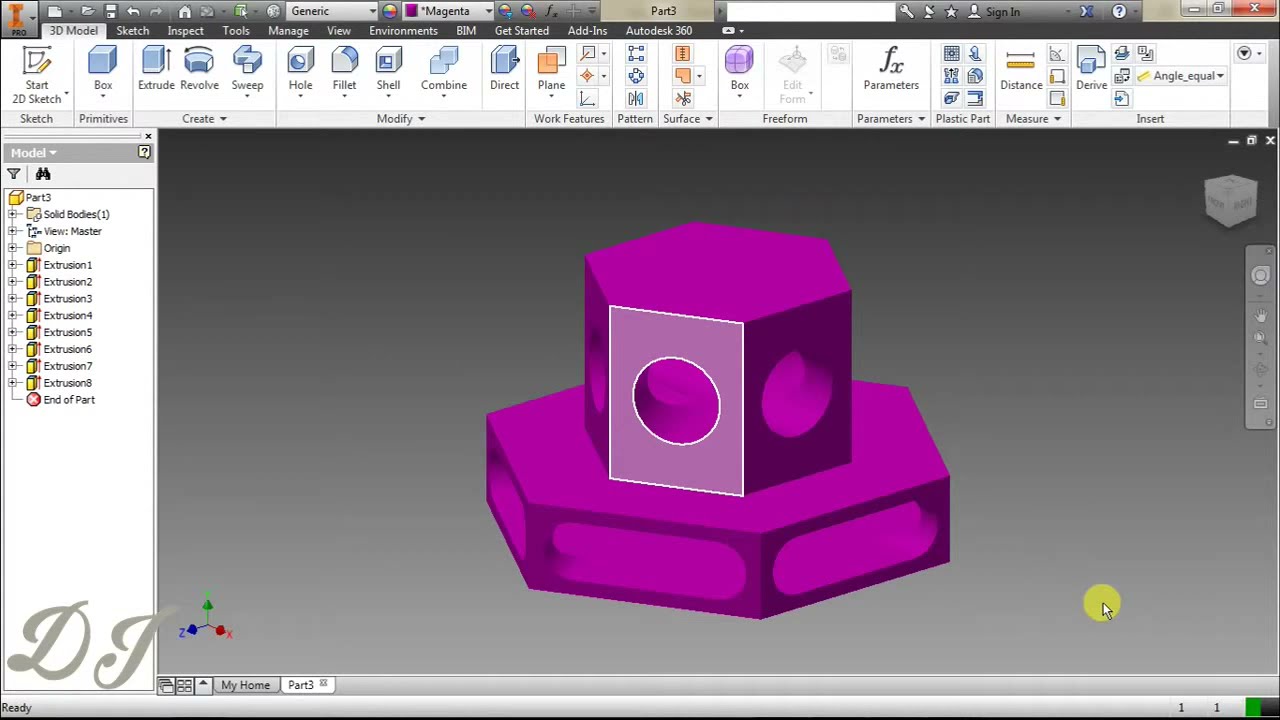 Tutorial Autodesk Inventor Untuk Pemula Latihan 2 - YouTube