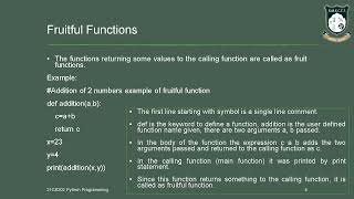 python Unit II Fruitful Functions