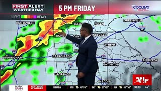 First Alert | Scattered rain and storms Friday afternoon/evening; rain and storms linger through...