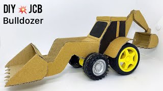 How To make cardboard jcb at home - diy cardboard jcb bulldozer