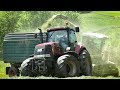 Gras häckseln mit 5 CASE Traktoren und CLAAS Jaguar 850 | Agrar-Impressionen 2017