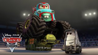 😎 Monster Truck Mater in the Ring! | Cars Toons | Disney Kids