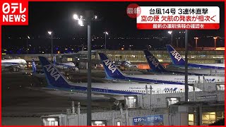 【空の便】台風14号の影響  欠航相次ぐ  JAL101便・ANA10便など