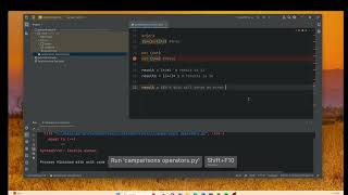 lesson 3 part 1=python using pycharm   Comparison operators, logical operators, operator procedures,