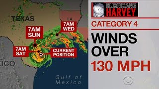 Hurricane Harvey upgraded to Category 4 hurricane
