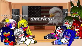 Countryhumans: America and his Americas girls react to History of America, I guess?