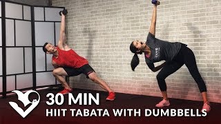 30 Minute HIIT Tabata Workout with Weights at Home - Total Body Dumbbell Training
