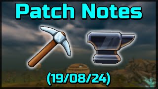 Patch Notes: Mining & Smithing Fixes (19/08/24)