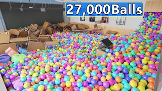 27,000 Balls In The Class Room | Blender animation