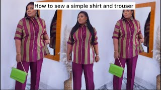 DIY : HOW TO SEW A SIMPLE 2 PIECE SHIRT AND TROUSER #tutorial  #sew