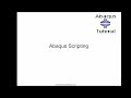 Abaqus Scripting (Model data Base)