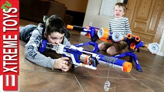 Family Nerf Wars Part 5! Ethan and Cole Sneak Attack Squad Vs. Mom and Dad!