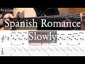 SPANISH ROMANCE (slowly for practice) - With TAB - Fingerstyle Guitar