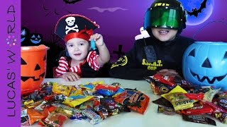 Sis vs Bro Special HALLOWEEN Food Challenge | Lucas World