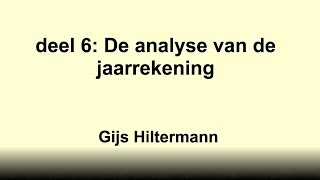 deel 6 De analyse van de jaarrekening