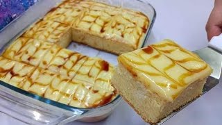 لن تكتفي بقطعه واحده🍰 كيكه الكراميل الذيذه 🍮سريعه في الخلاط حضريها دفعه واحده بصوص رهيب ستعشقيه