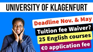 Free Application to Study in Austria | English-taught programs at University of Klagenfurt