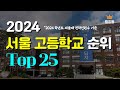 서울지역 고등학교 순위  Top25