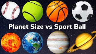 Planet Size Comparison with Sport Balls Solar System Planets Size for Kids Relative Sizes of planets
