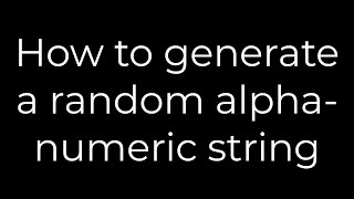 Java :How to generate a random alpha-numeric string(5solution)