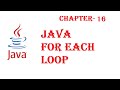 For each loop - Java Tutorial -  - w3Schools   Ch#16 English