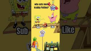 Krabby Patty eating contest! Patrick vs. SpongeBob 🍔 #memes #quiz #spongebob #patrick #krabbypatty