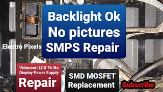 Videocon Lcd TV Power Supply Problems||Lcd Tv SMPS Repair||Backlight OK No Picture.||4503-AGM MOSFET