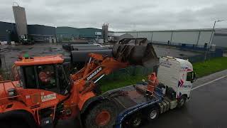 Crynant Plant \u0026 Construction Ltd Loading Up A Large Front Loader Machine - Welsh Drones