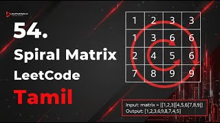 54. Spiral Matrix Leetcode in Python Tamil