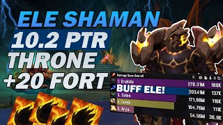 WOW 10.2 PTR Elemental Shaman M+ DPS 🤔 Testing +20 THRONE OF THE TIDES - Fortified - Fire Build