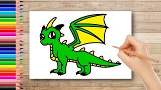 How To Draw A Dragon | Dragon Drawing Easy | Dragon Drawing For Kids