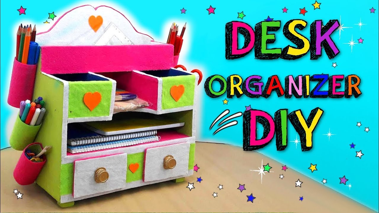 How To Make A Stationery Desk Organizer Using Cardboard Back To