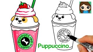 How to Draw a Puppuccino 🦴Cute Drink Art