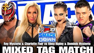 Charlotte Flair & Rey Mysterio vs Rhea Ripley & Dominik Mysterio Full Match WWE SmackDown 24/02/2023
