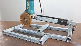 How to make an effective sliding angle grinder stand / Homemade sliding angle grinder stand