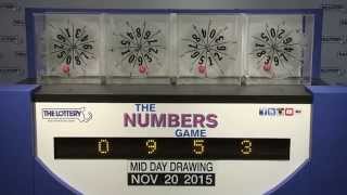 Midday Numbers Game Drawing: Friday, November 20, 2015