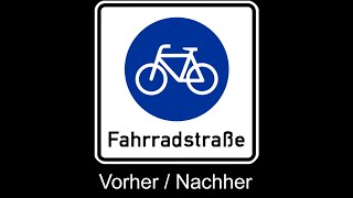 Fahrradstraße Vorher/Nachher letzter Bauabschnitt